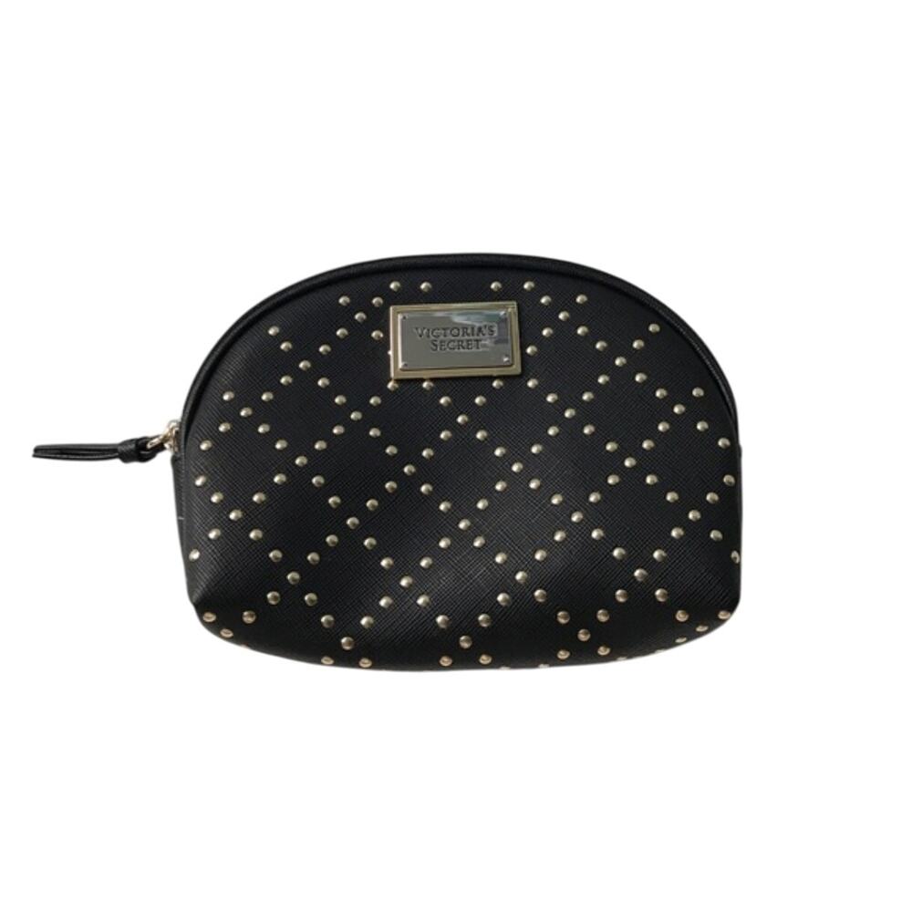 Victoria's Secret Black Studded Small Case Zip Around